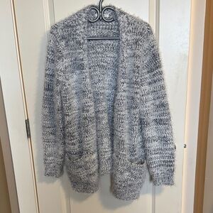 Madison Fuzzy Gray Women's Cardigan